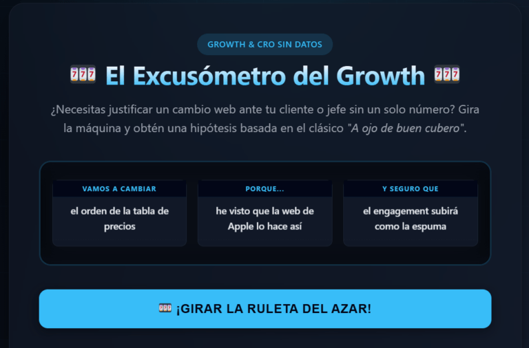 El Excusómetro en Growth : Jubila la ruleta de las ocurrencias