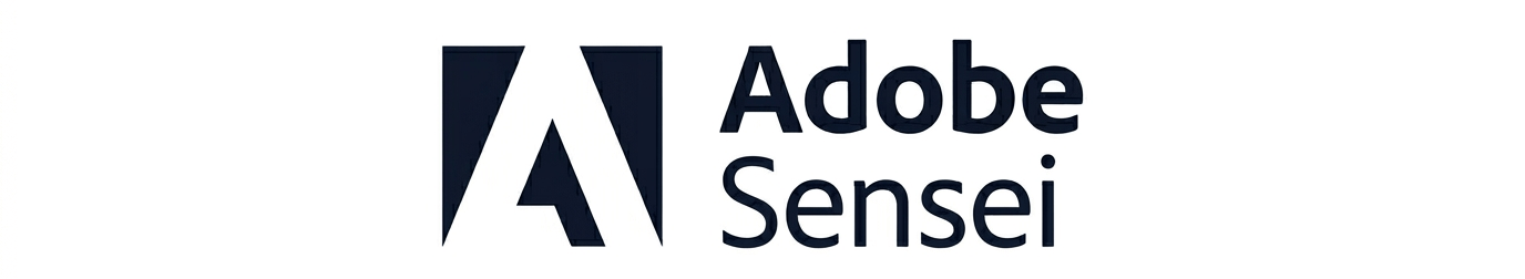 logo-adobe-sensei-personalizacion-avanzada Logo de Adobe Sensei en color azul oscuro sobre fondo blanco.