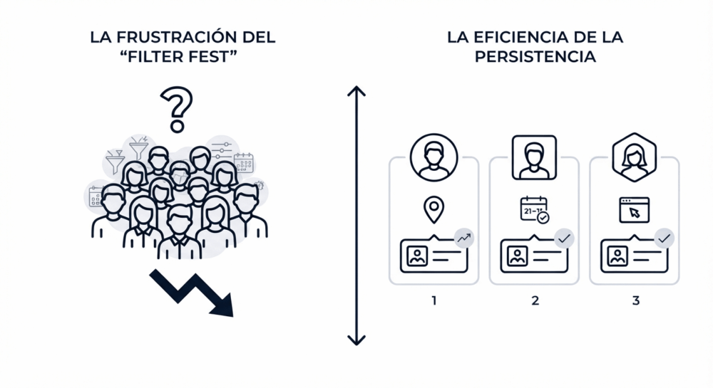 Persistencia en la interfaz: Eliminando el Filter Fest y mejorando la retención Cómo reducir la tasa de abandono en web mediante el diseño de interfaz