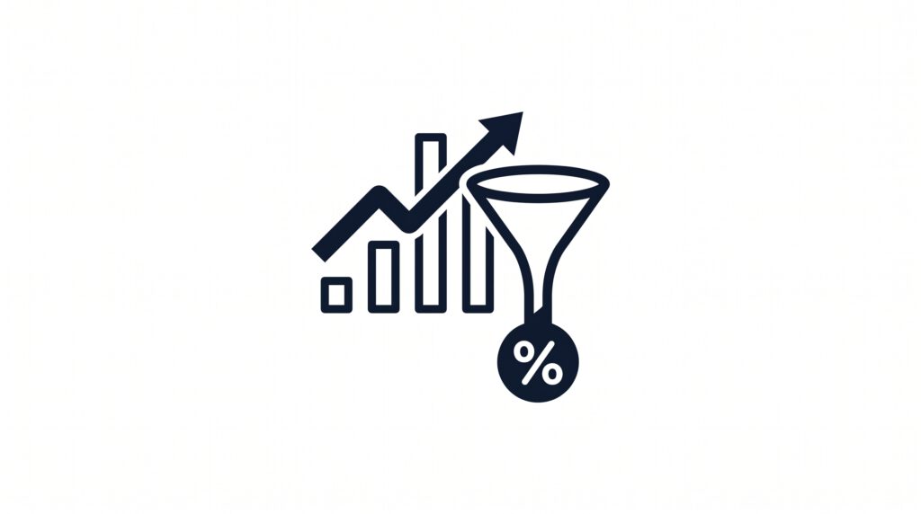 Gráfico de estadísticas de CRO y optimización de la tasa de conversión en marketing digital